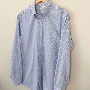 BROOKS BROTHERS Regent Blue Check Button Down L